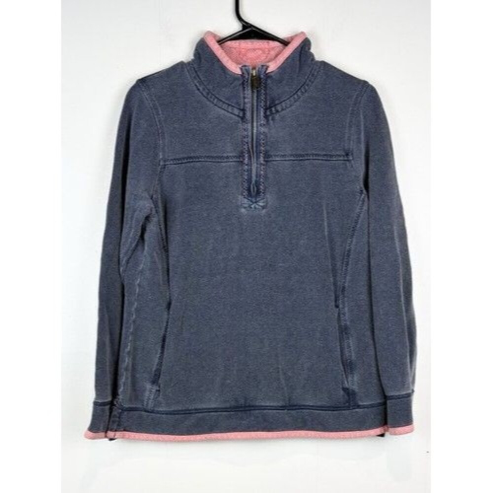 Fat Face The Airlie Women's Quarter Zip Sweatshirt Mock Neck Blue US Sz 8